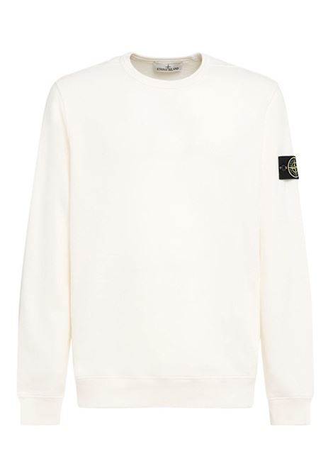 brushed organic cotton fleece sweatshirt man ivory STONE ISLAND | K2S15 6100028 S0A20V0093